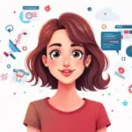 Digital marketing female illusion image